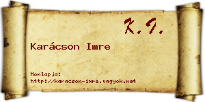 Karácson Imre névjegykártya