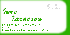 imre karacson business card